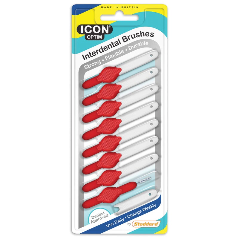 ICON OPTIM Interdental Brush XXFine Red (Pack 8)